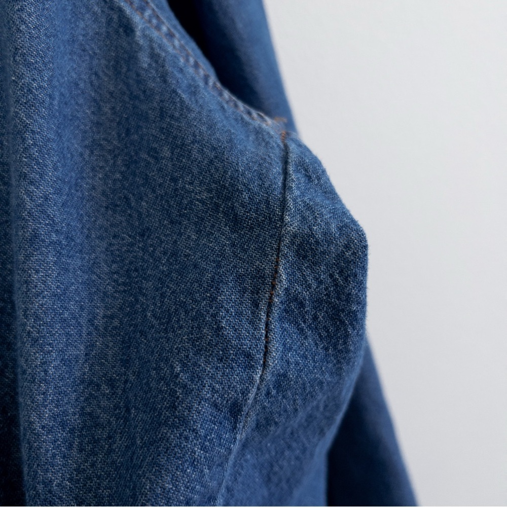 VTG Wrangler Mens Denim Western Shirt Cowboy Rodeo Pearl Snap Long Sleeves - Picture 13 of 14